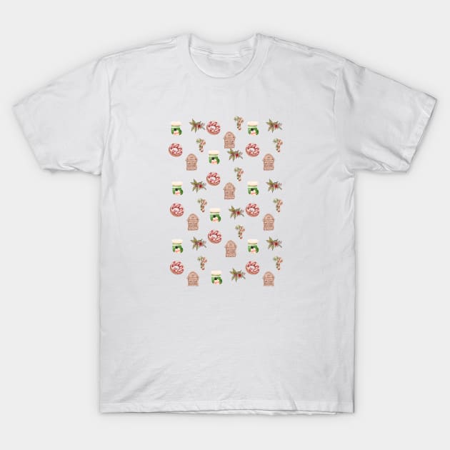 Christmas Sweets - Gingerbread ,Candycane And Christmas stocking T-Shirt by Avani01